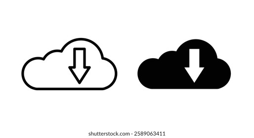 Cloud download icons thin line illustrations designs