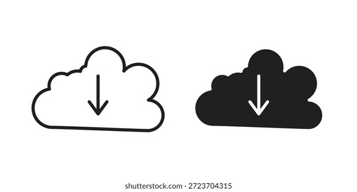 Colección de Vector de los iconos de la Descarga de la nube para los Diseños web