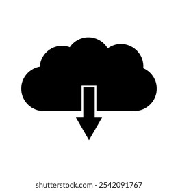 Descarga de la nube ilustrada en un fondo