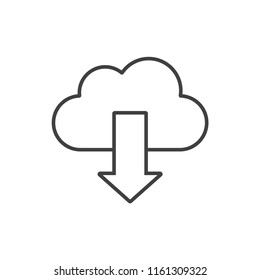 Cloud download line icon.