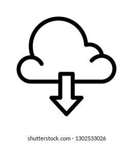 cloud download line icon
