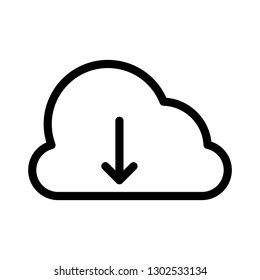 cloud download line icon