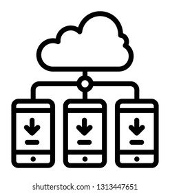 Cloud download line icon 