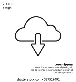 cloud download line icon
