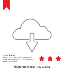 cloud download line icon