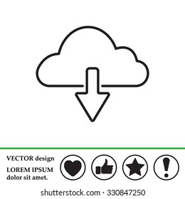cloud download line icon