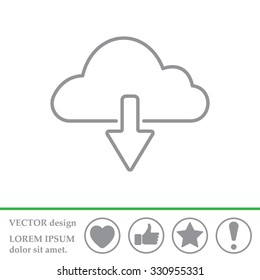 cloud download line icon