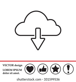 cloud download line icon