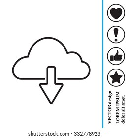 cloud download line icon