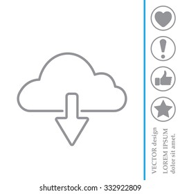 cloud download line icon