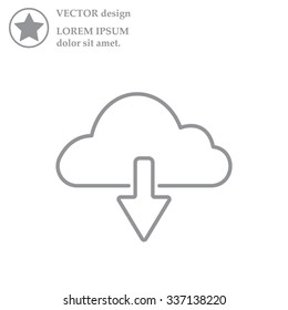 cloud download line icon