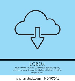 cloud download line icon