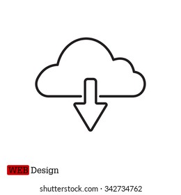 cloud download line icon