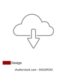 cloud download line icon