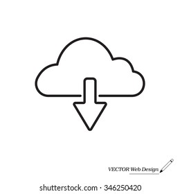 cloud download line icon