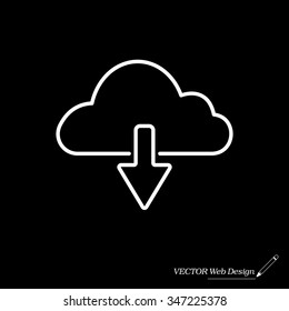 cloud download line icon