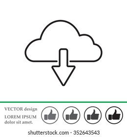 cloud download line icon