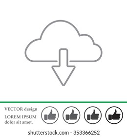 cloud download line icon