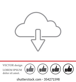 cloud download line icon
