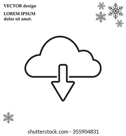 cloud download line icon