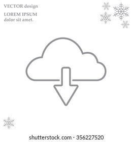 cloud download line icon