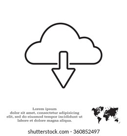 cloud download line icon