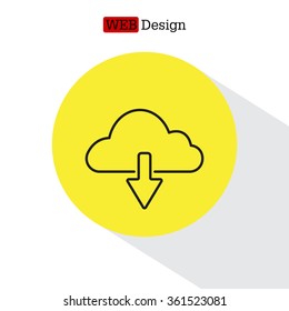 cloud download line icon