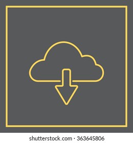 cloud download line icon