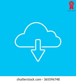 cloud download line icon