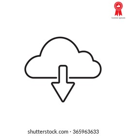 cloud download line icon