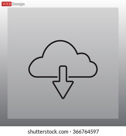 cloud download line icon