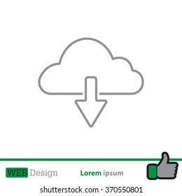 cloud download line icon