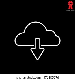 cloud download line icon