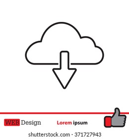 cloud download line icon