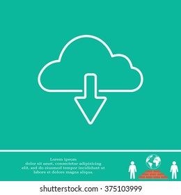 cloud download line icon
