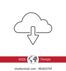 cloud download line icon