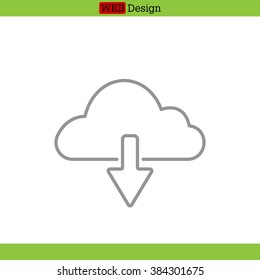 cloud download line icon