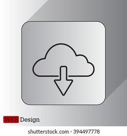 cloud download line icon