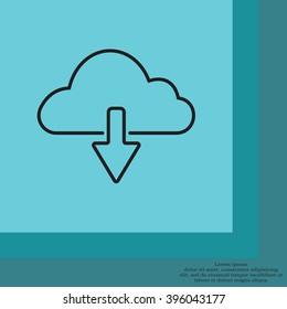 cloud download line icon