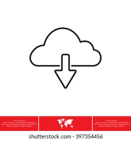 cloud download line icon
