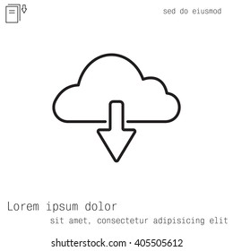 cloud download line icon