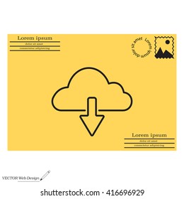 cloud download line icon