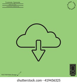 cloud download line icon