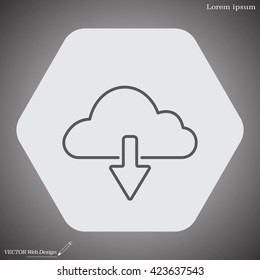 cloud download line icon