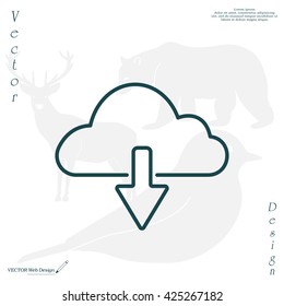 cloud download line icon
