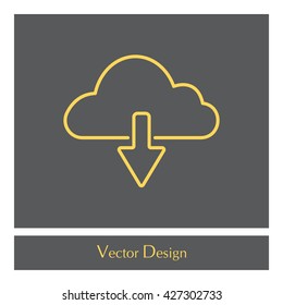 cloud download line icon