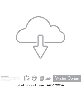 cloud download line icon