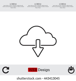 cloud download line icon