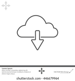 cloud download line icon