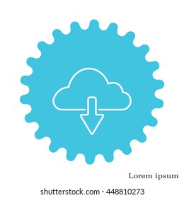 cloud download line icon